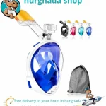 Full Face Snorkel Mask with Dry Top Tech, Anti-Fog Lenses, and Adjustable Silicone Straps for Leakproof Comfort