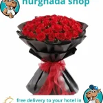 Red Rose Bouquet in Sleek Black Wrapping - 31 Premium Red Roses | Flower Delivery Hurghada