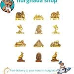 Pharaonic Gold Metal Fridge Magnets Set of 12 - Egyptian Souvenirs and Gifts
