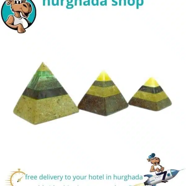 Handmade Marble Meditation Pyramids - Set of 3 with Natural Crystals