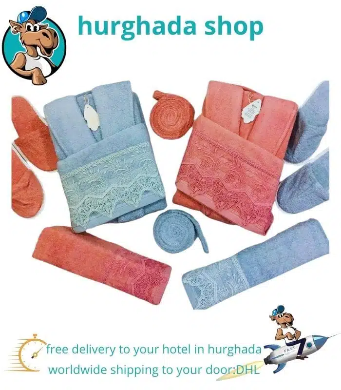 10-Piece Bathrobe Set | 100% Egyptian Cotton Towels and Bathrobes | Made in Egypt