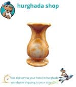 Vintage Handmade Onyx Vase - Medium Size in White, Brown, and Green