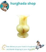 Vintage Handmade Onyx Vase - Medium Size in White, Brown, and Green