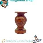 Vintage Handmade Onyx Vase - Medium Size in White, Brown, and Green