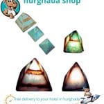 Blue Pyramids Alabaster Lamp and Candle Set - Handmade Egyptian Pyramid Lamps