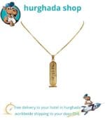 Personalized Egyptian Cartouche Pendant – Gold-Plated Double-Sided Necklace