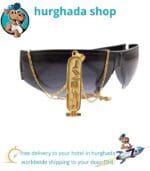 Egyptian Cartouche Necklace with Gold-Plated Horus Eye Chain