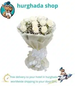 White rose bouquet with same-day delivery in Hurghada
