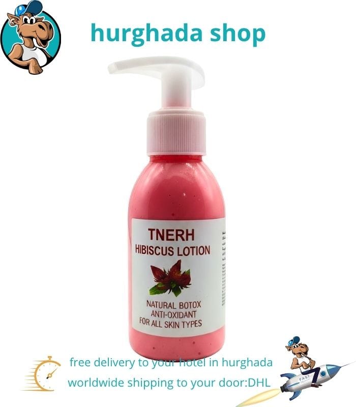 Hibiscus Lotion 125ml with Natural Antioxidants – Egyptian Skin Firming Moisturizer Hibiscus Lotion 125ml bottle – antioxidant moisturizer for all skin types, made in Egypt