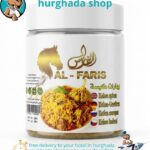 Sultan Kabsa Blend authentic Kabsa spice mix jar with rice dish